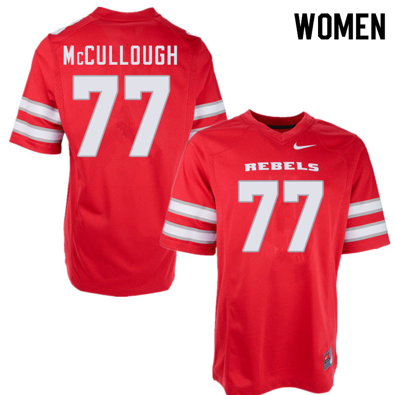 Women #77 Jackson McCullough UNLV Rebels College Football Jerseys Sale-Red - Click Image to Close